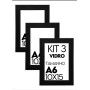 3 kit Quadros Moldura A6 10x15 Caixa Alta Diploma Com Vidro