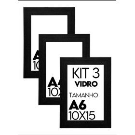 3 kit Quadros Moldura A6 10x15 Caixa Alta Diploma Com Vidro